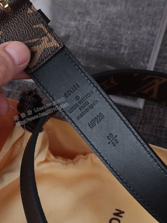 LV皮帶 經典LV腰帶系列 路易威登老花男士腰帶  xfp2115